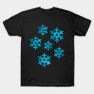 Watercolor Snowflakes (Aquamarine) T-Shirt